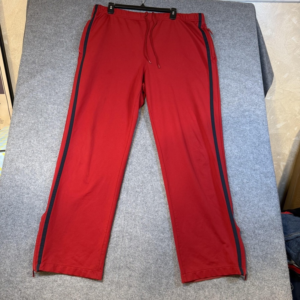 Vintage Gap Track Pants Mens XL Red Knit Side Stripe Zip Pockets Athletic Y2K